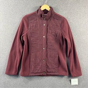 Croft & Barrow Quilted Fleece Jacket – Burgundy